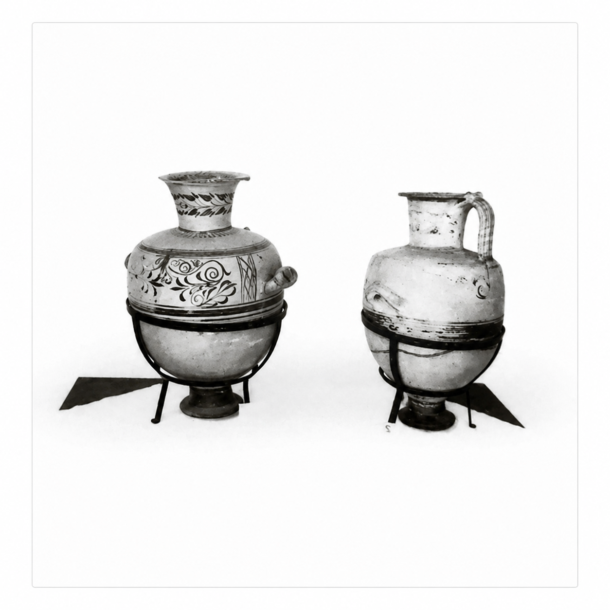 Pair of Decorated Coptic Pottery Vessels